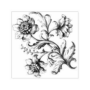 Victorian Flowers Self-inking Stamp