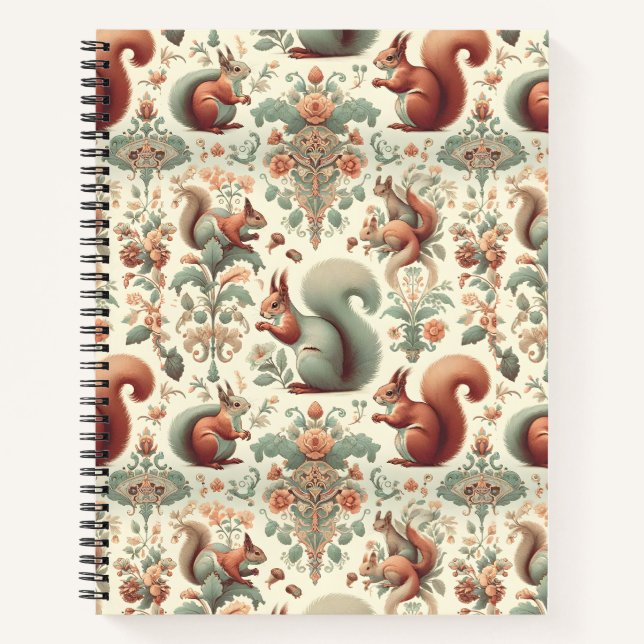 Victorian Forest Squirrel Tapestry  Notebook (Front)