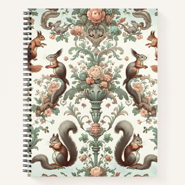Victorian Forest Squirrel Tapestry  Notebook (Front)