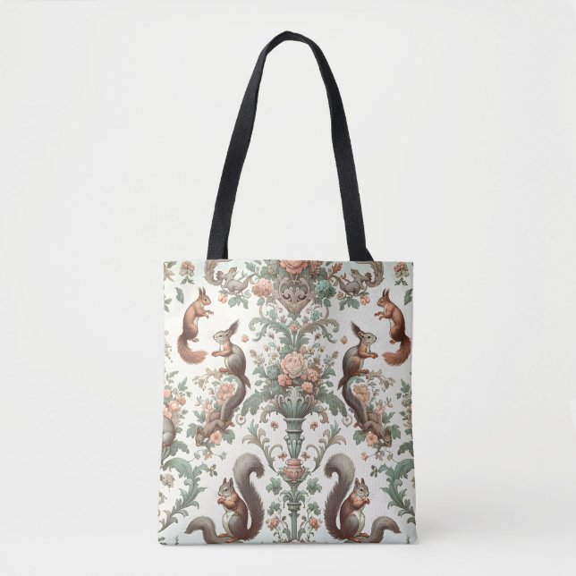 Victorian Forest Squirrel Tapestry  Tote Bag (Front)