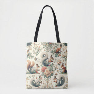 Victorian Forest Squirrel Tapestry Tote Bag