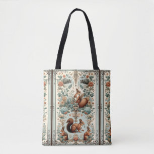 Victorian Forest Squirrel Tapestry Tote Bag