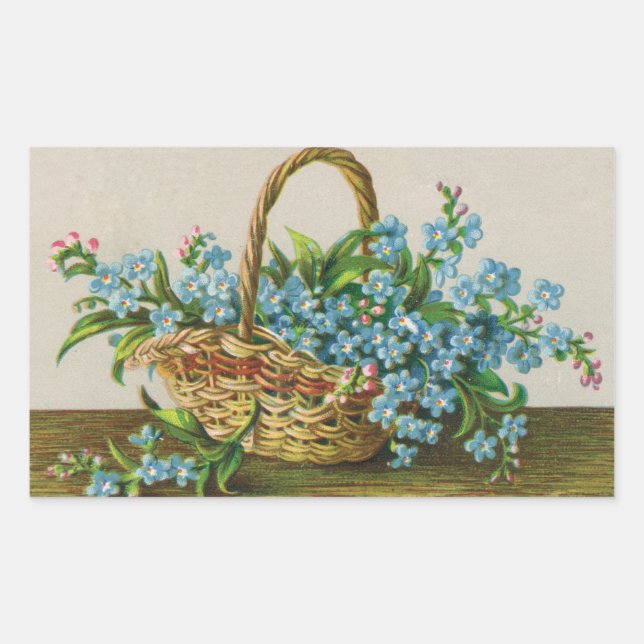 Victorian Forget-Me-Not Blossoms Sticker (Front)