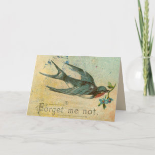 Victorian forget me not card
