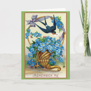 Victorian Forget Me Not Note Card