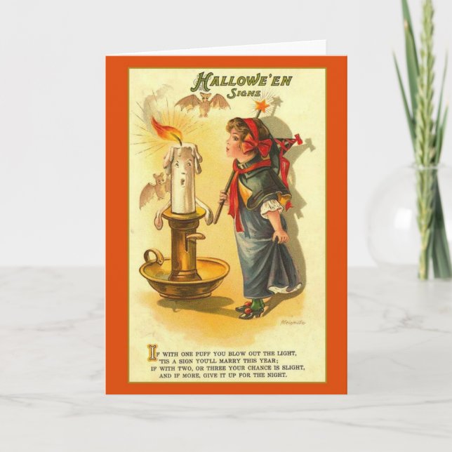 Victorian Fortune Telling Halloween Greeting Card (Front)