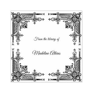 Victorian Frame Bookplate  From the Library of Rubber Stamp