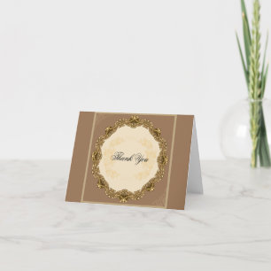 Victorian Frame in Gold Thank You Card