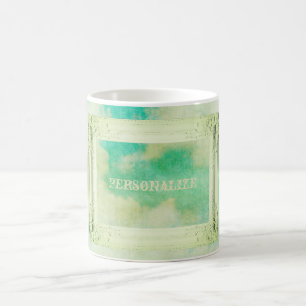 Victorian frame sky cloud painting elegant teal  coffee mug