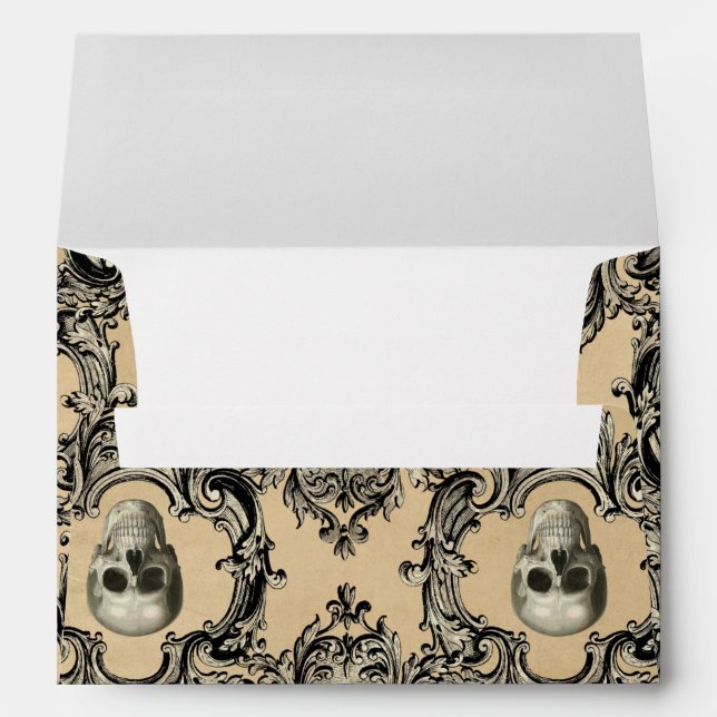 Victorian Framework Skulls Goth Skeleton Gothic Envelope (Back (Bottom))
