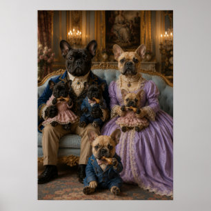 Victorian French Bulldog Family Portrait   Aristoc Poster