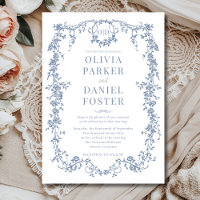 Victorian French Dusty Blue Wedding Monogram