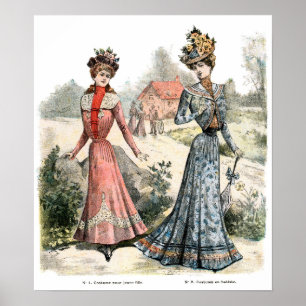 Victorian French Fashion Poster