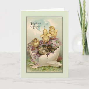 Victorian French Joyeuses Pâques Easter Card