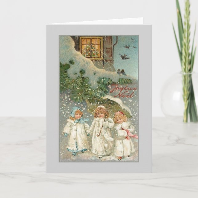 Victorian French Joyeux Noël Christmas Card (Front)