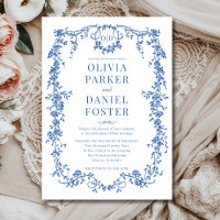 Victorian French Royal Blue Wedding Monogram