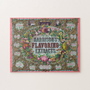 Victorian fruit floral baking vintage kitchen pink jigsaw puzzle