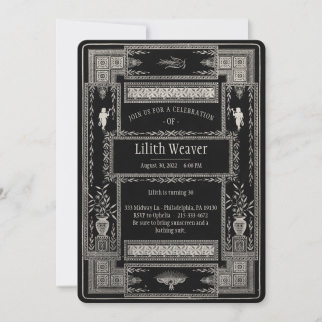 Victorian Funeral Style Customisable Invitation (Front)