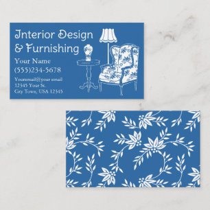 Victorian Furniture blue Interior Design Business Card