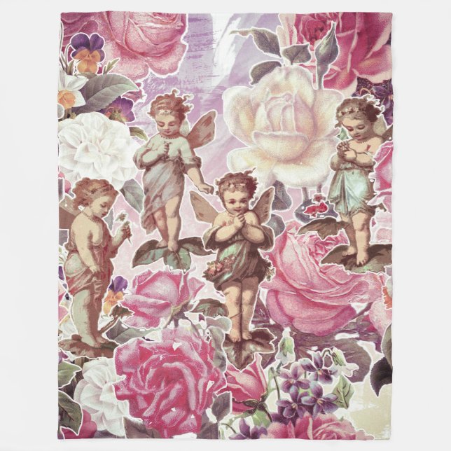 Victorian Garden Fleece Blanket, Large (Front)