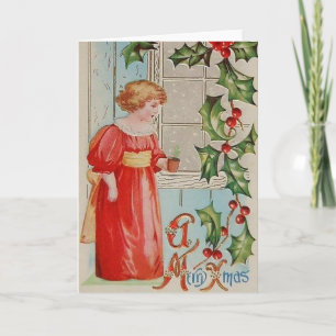 Victorian Gardener Christmas Greeting Card