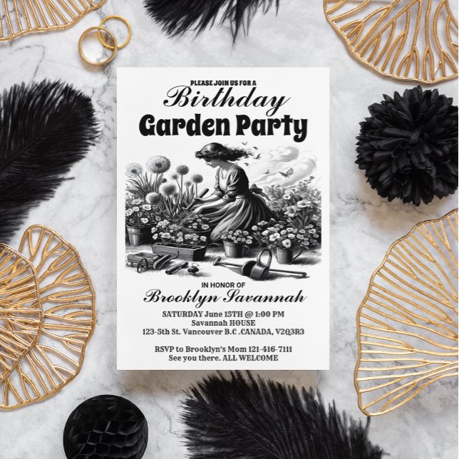 Victorian Gardens Delight Garden Party Invitation Postcard (Creator Uploaded)