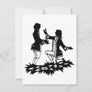 Victorian Gay Man proposing to Lover silhouette  