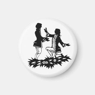Victorian Gay Man proposing to Lover silhouette  Magnet