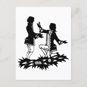 Victorian Gay Man proposing to Lover silhouette Postcard