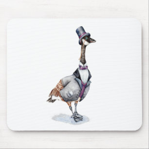 Victorian Gentleman Goose in a Top Hat Mouse Mat