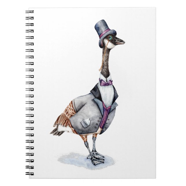 Victorian Gentleman Goose in a Top Hat Notebook (Front)