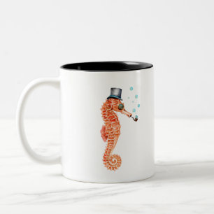 Victorian Gentleman Seahorse Two-Tone Coffee Mug