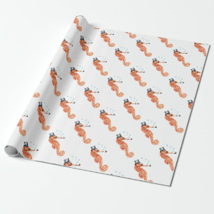 Victorian Gentleman Seahorse Wrapping Paper