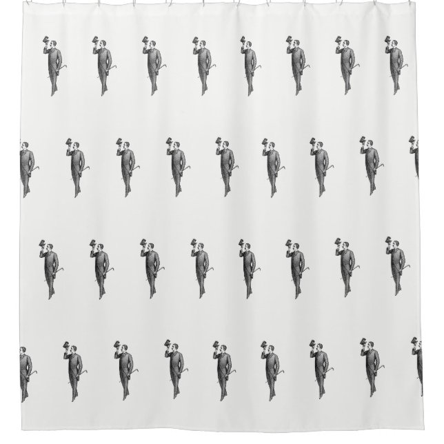 Victorian Gentleman Selfie Pattern Shower Curtain (Front)