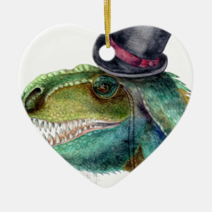 Victorian Gentleman Tyrannosaurus Rex Ceramic Tree Decoration