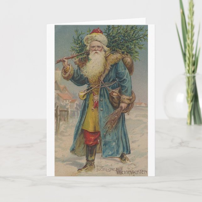 Victorian German Santa Christmas Card (Front)