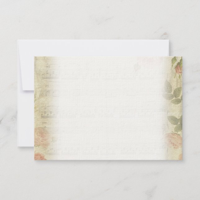 Victorian Ghost Music Roses Thank You Notes (Front)