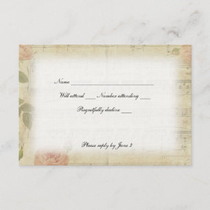 Victorian Ghost Music rsvp with envelopes Card