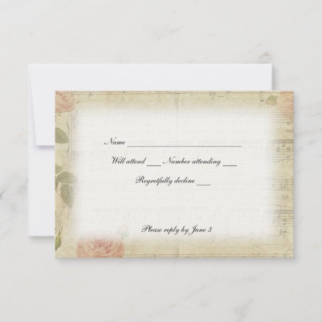 Victorian Ghost Music rsvp with envelopes Card (Front)