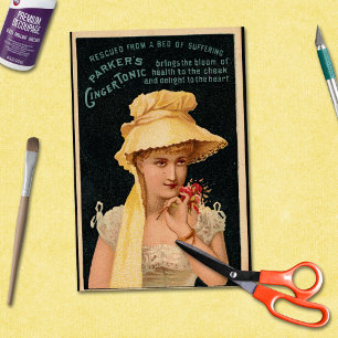 Victorian Ginger Tonic Ad Ephemera craft Tissue Paper