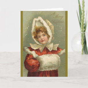 Victorian Girl Christmas Greeting Card
