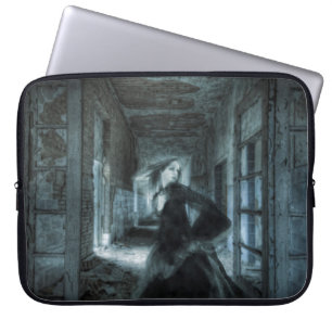 Victorian Girl Ghost Running in Hallway Laptop Sleeve