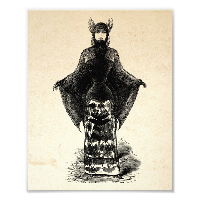 Victorian Girl in Bat Costume I Photo Print (Front)