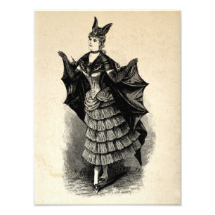 Victorian Girl in Bat Costume I Photo Print