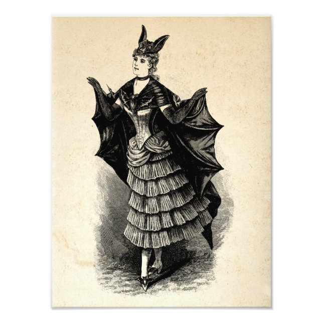 Victorian Girl in Bat Costume I Photo Print (Front)
