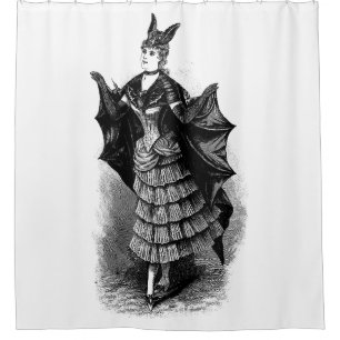 Victorian Girl in Bat Costume I Shower Curtain