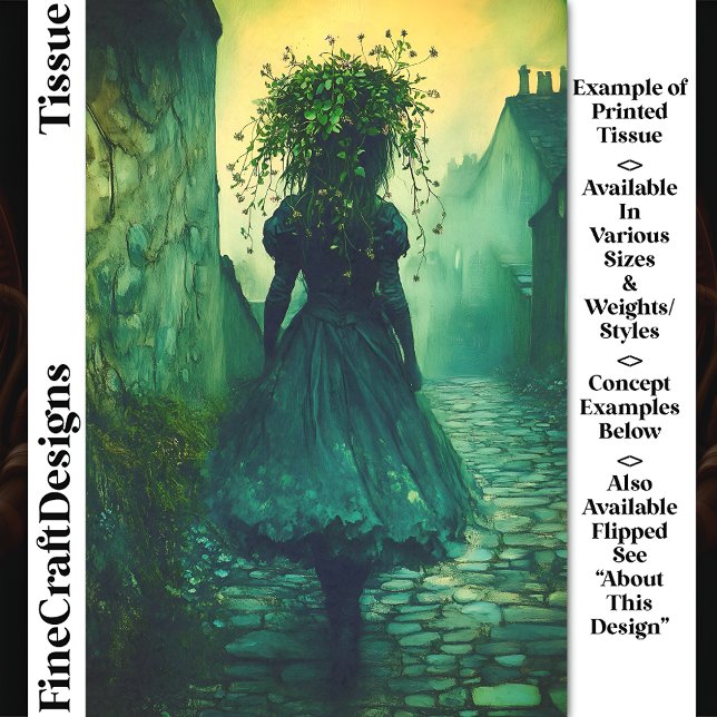 Victorian Girl In Green Dress DG7LF Decoupage Tissue Paper (Creator Uploaded)
