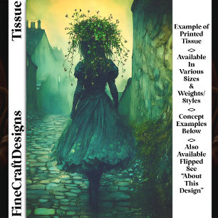 Victorian Girl In Green Dress DG7RF Decoupage Tissue Paper