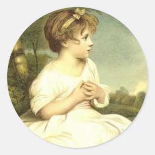 Victorian Girl in the Garden Stickers Seals