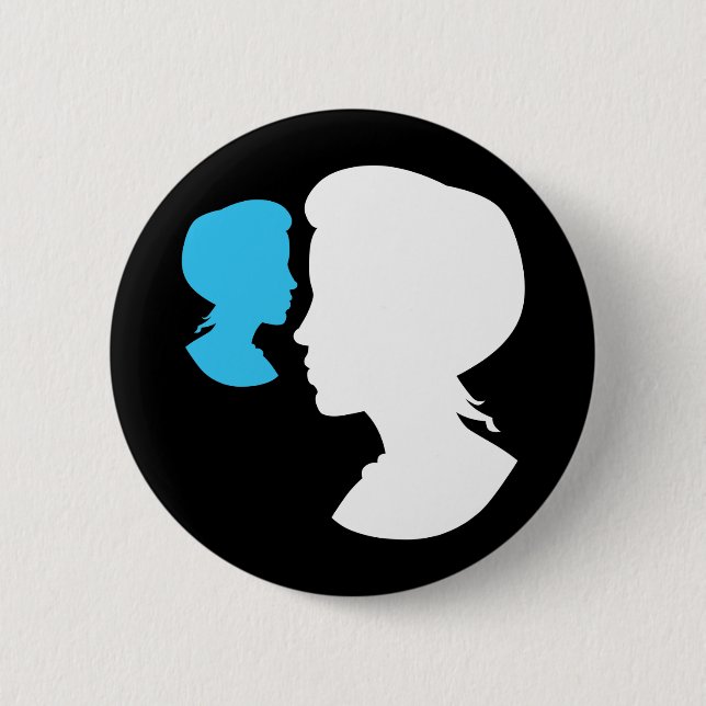 Victorian Girl Silhouette Cameo 6 Cm Round Badge (Front)